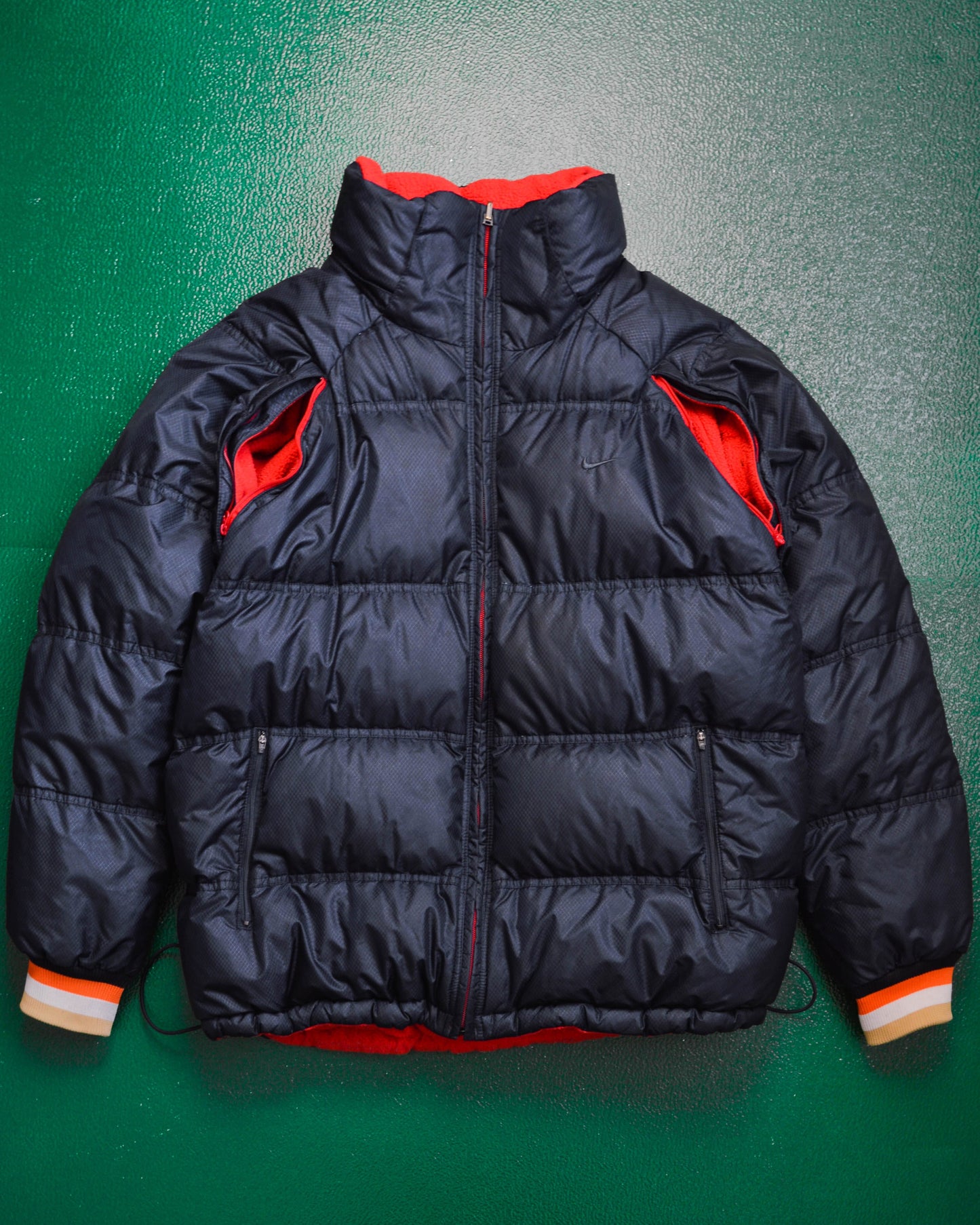 Nike Reversible Nylon / Fleece Navy / Red Puffer Jacket (XL)