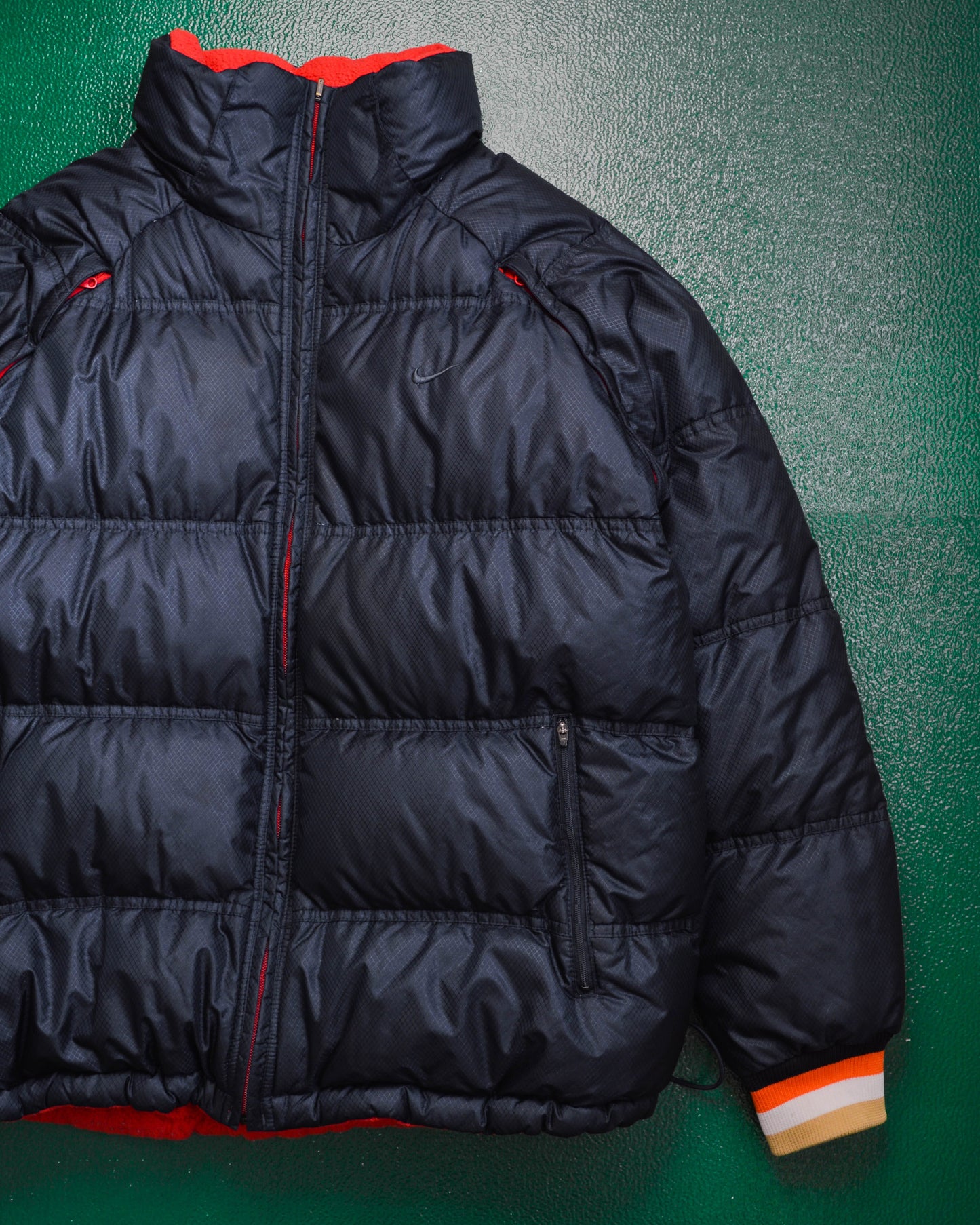 Nike Reversible Nylon / Fleece Navy / Red Puffer Jacket (XL)