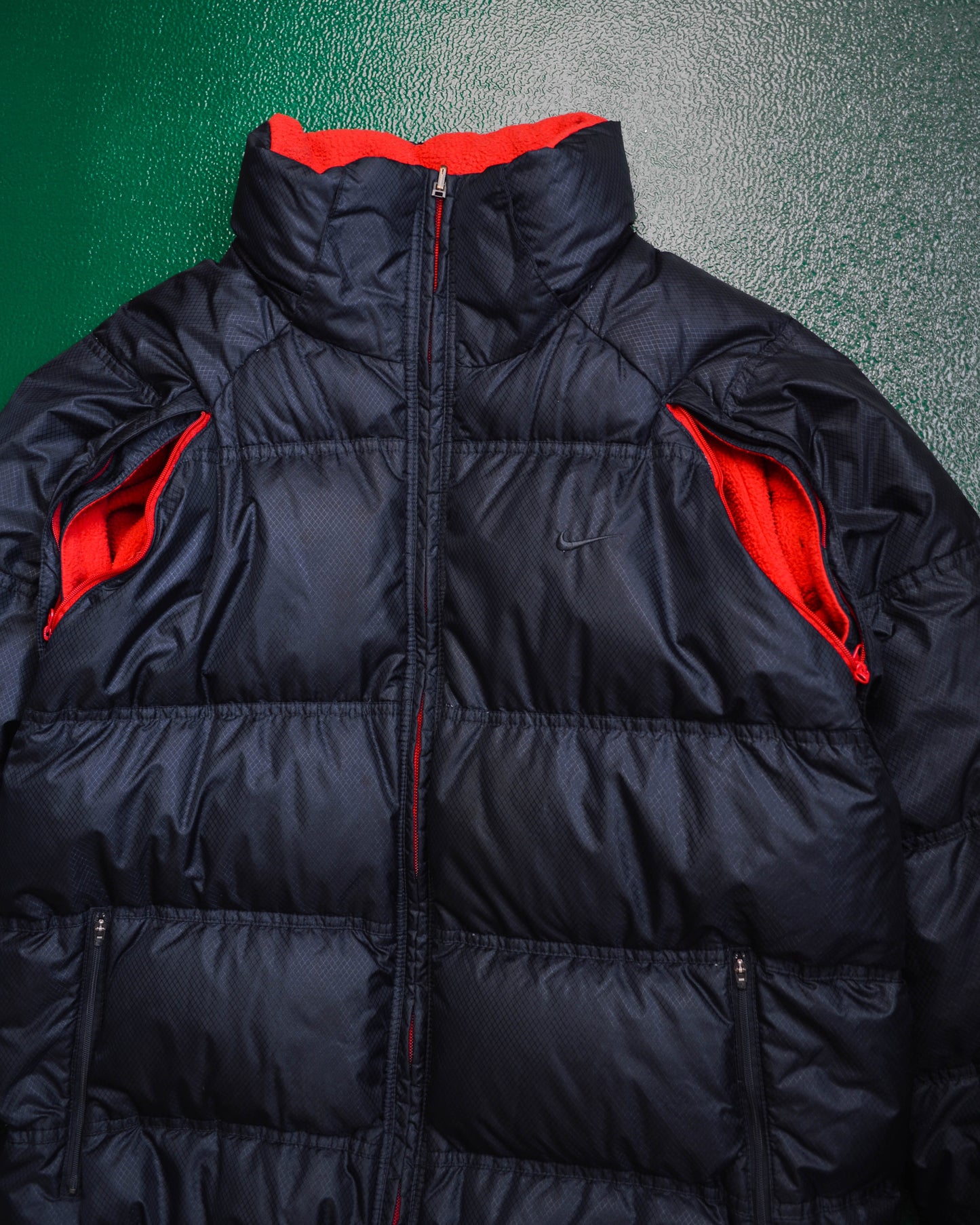 Nike Reversible Nylon / Fleece Navy / Red Puffer Jacket (XL)