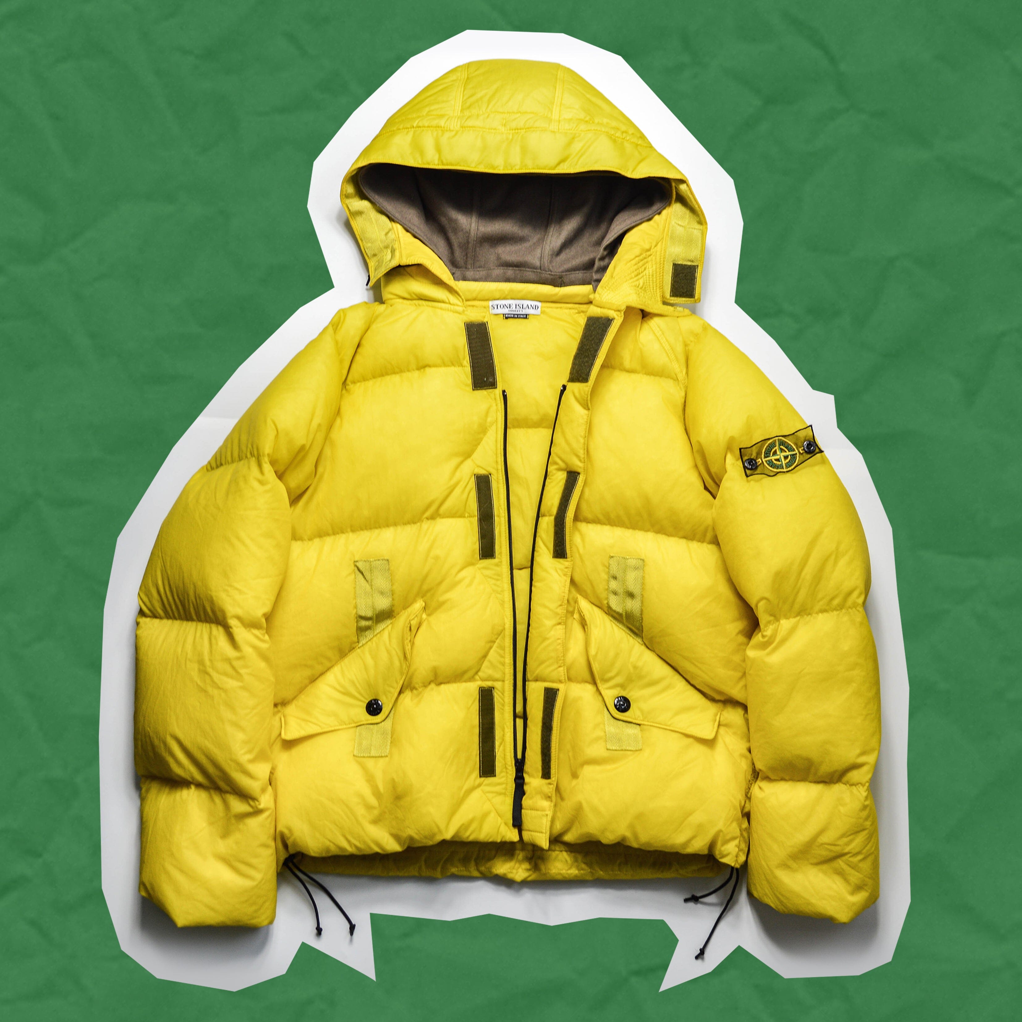 A/W 2005 Yellow Opaque Nylon Tela Light Goose Down Puffer Jacket