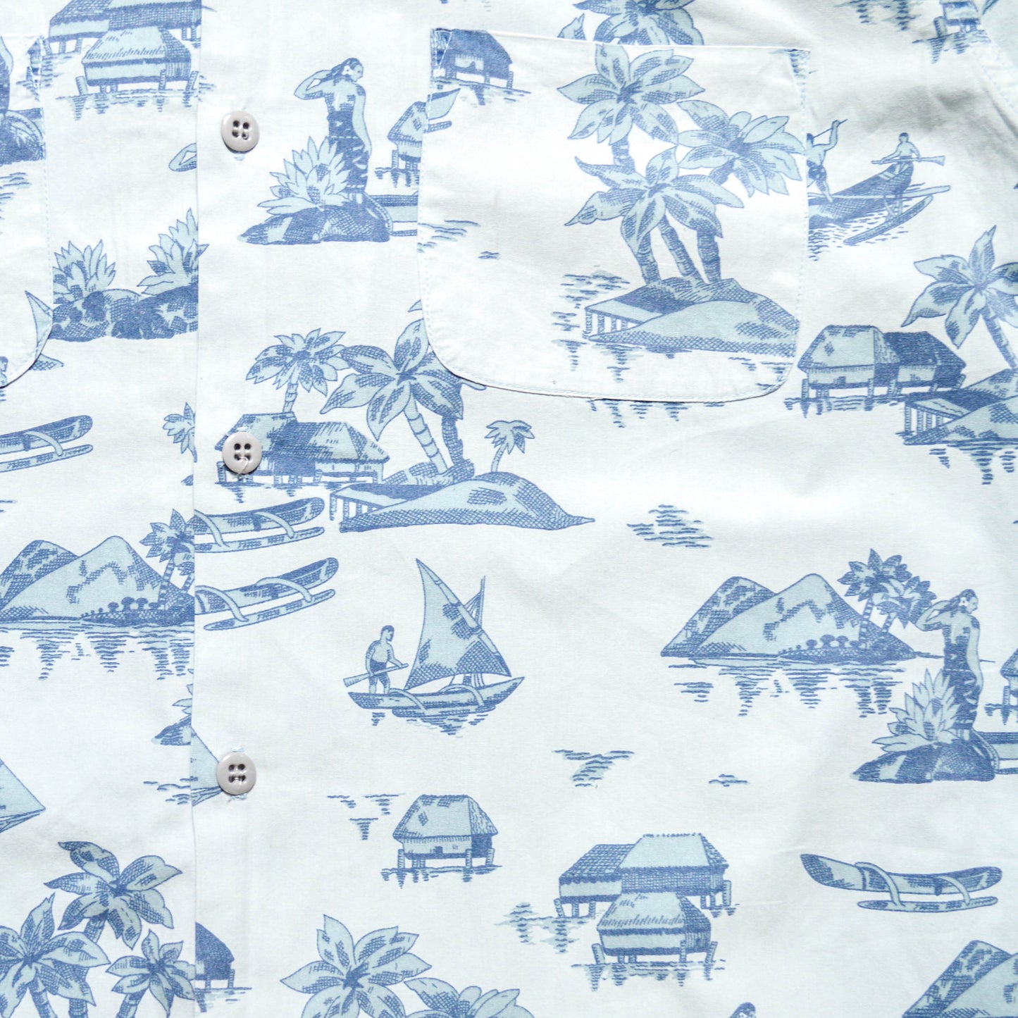 Stussy 90's Hawaiian shirt in a lovely baby blue (~XL~)