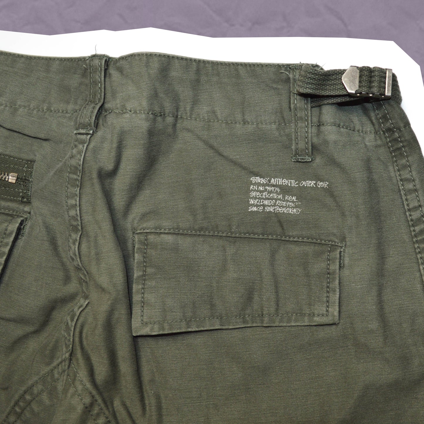 Stussy Authentic Outer Gear Sage Green Asymmetrical Cargo Pants (~30~)