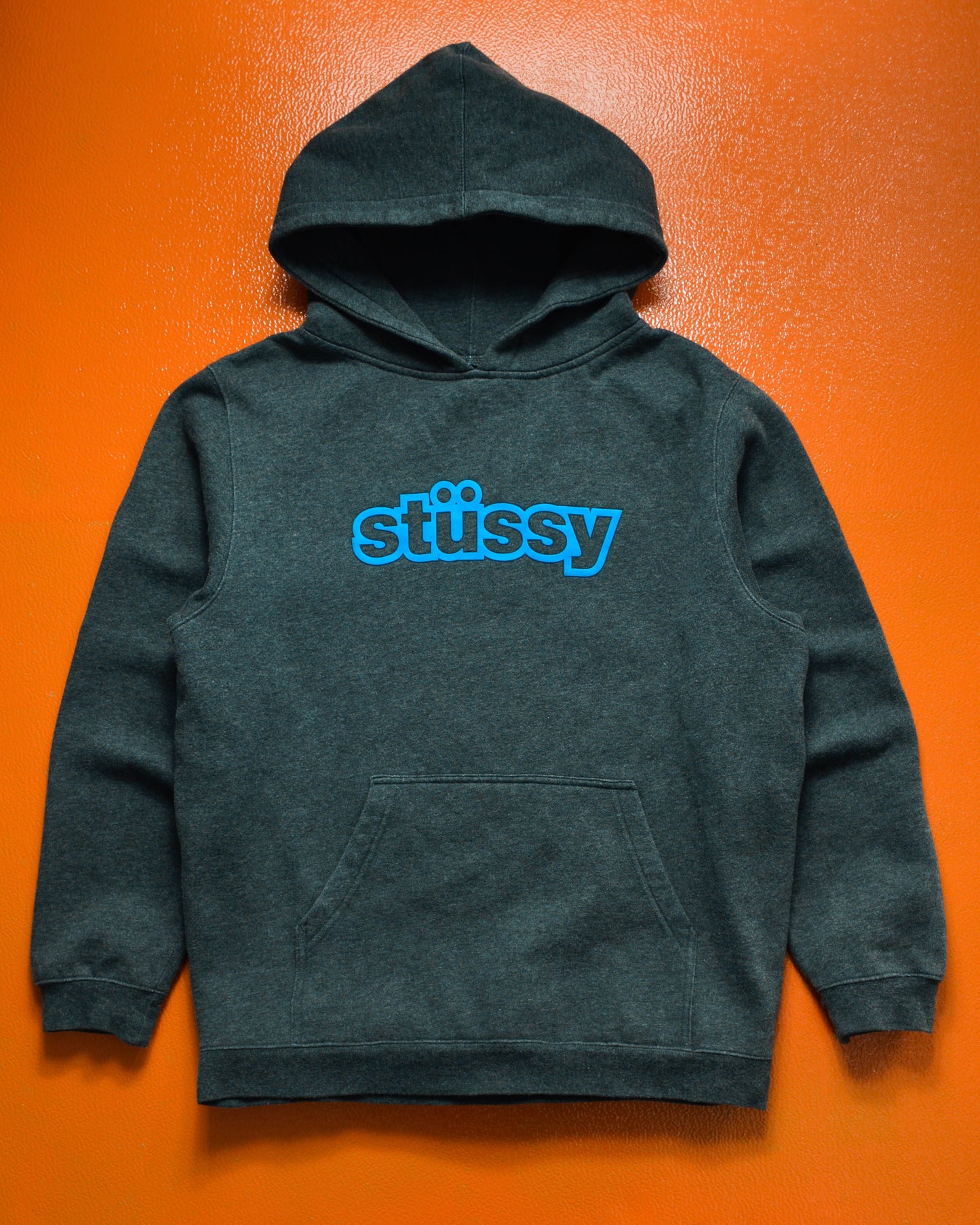 Stussy Dark Grey / Blue Bubble Logo Pullover Hoody (M&L)