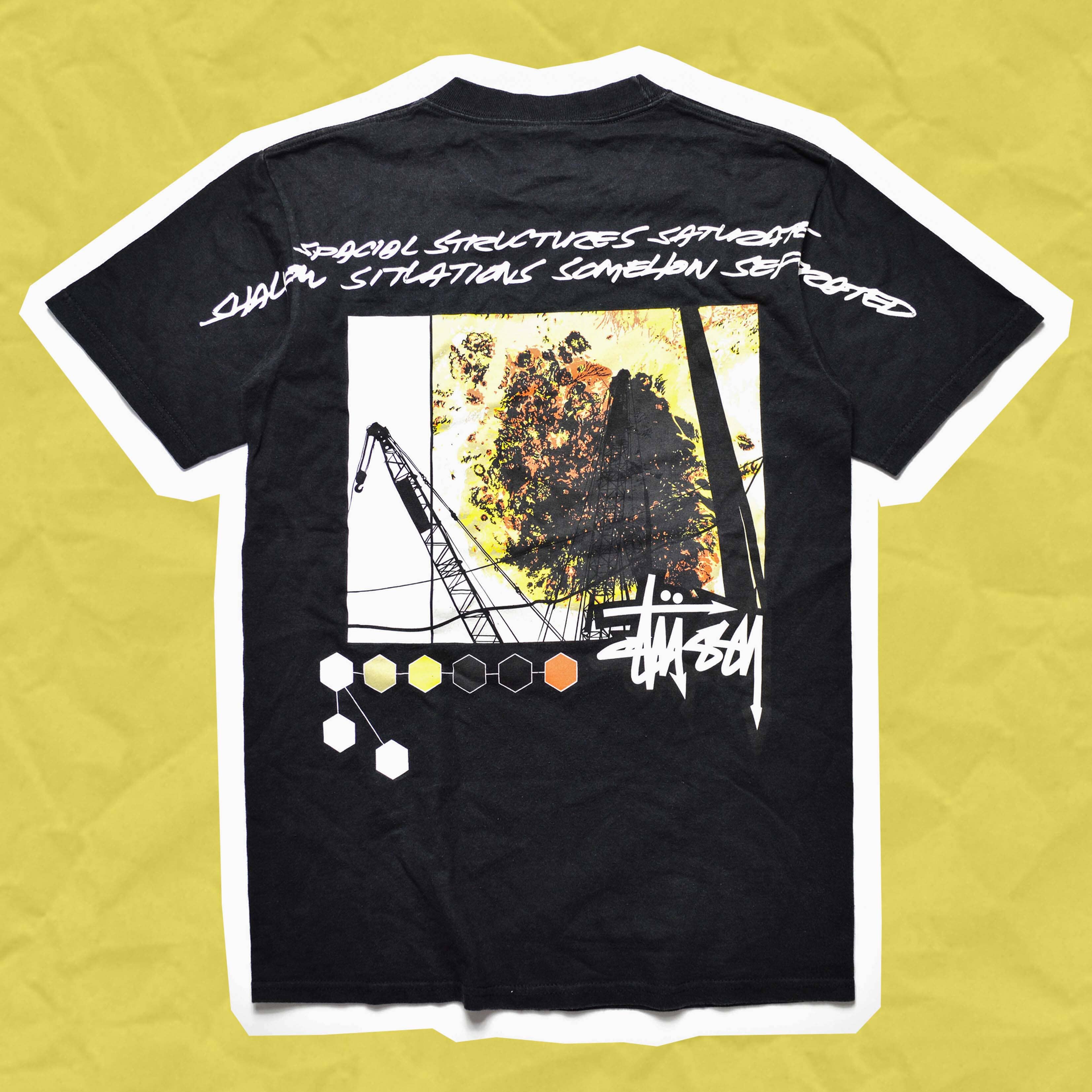 Stussy X Futura Black Crane Graphic T-Shirt (~S~) – shop.allenreji
