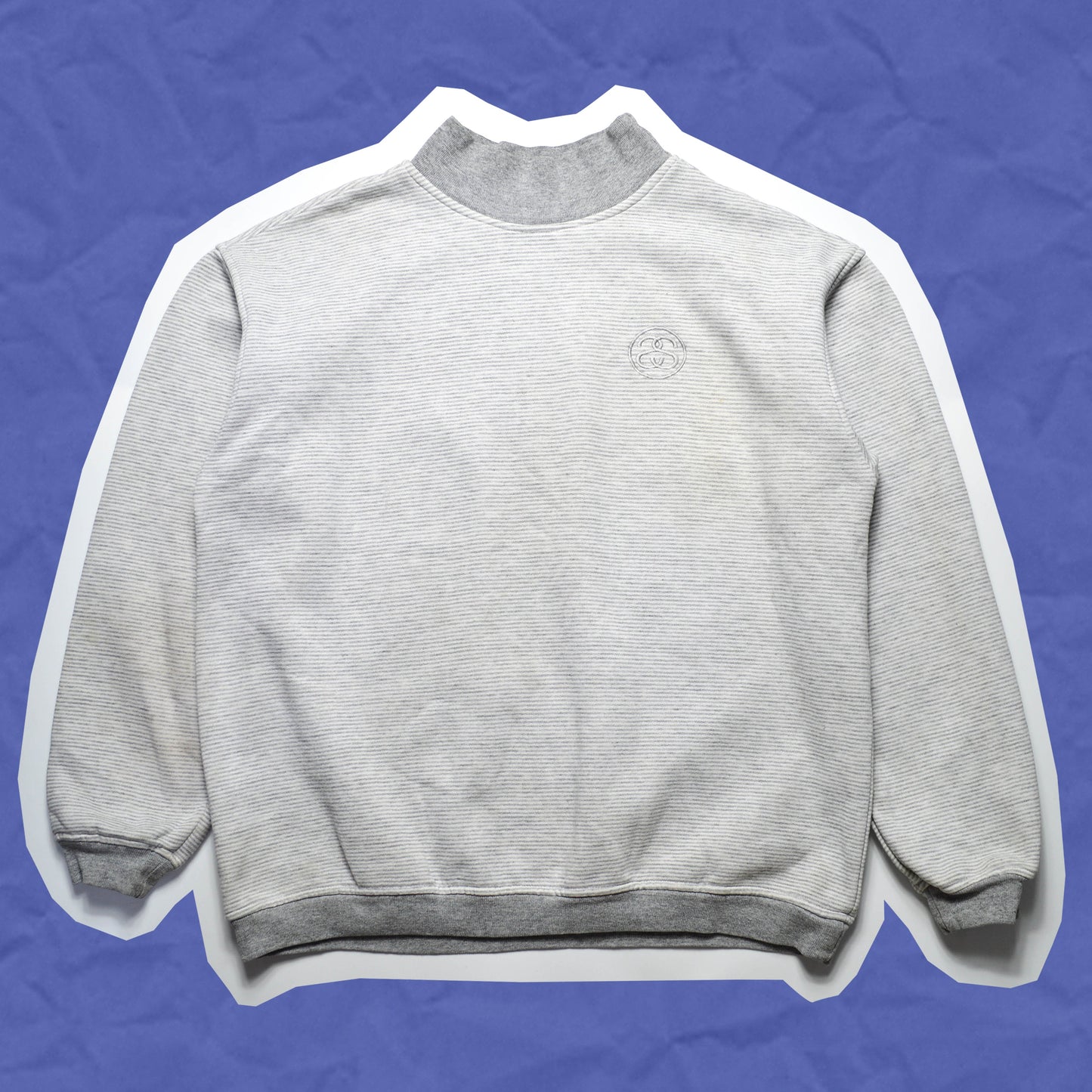 Stussy OG 80s SS Link Striped Mock Neck Jumper (~M~)
