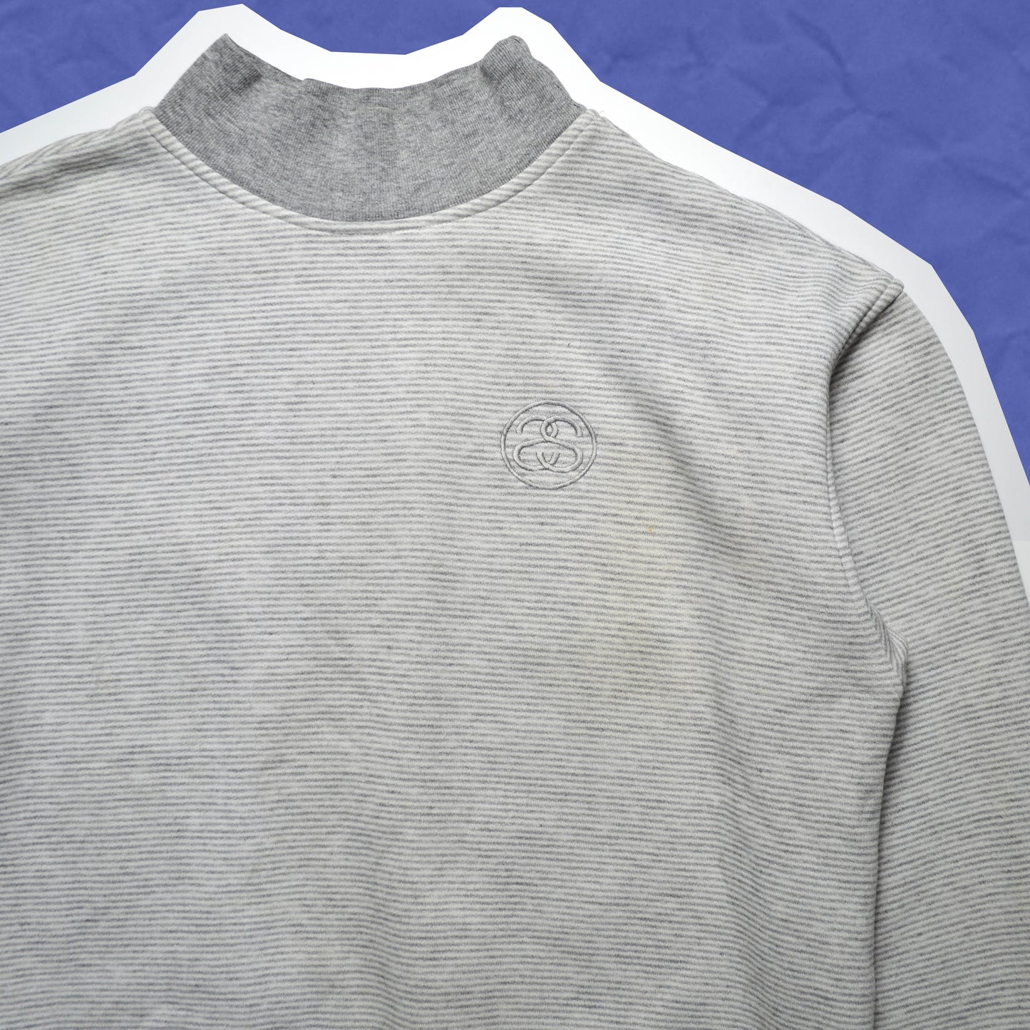 Stussy OG 80s SS Link Striped Mock Neck Jumper (~M~)