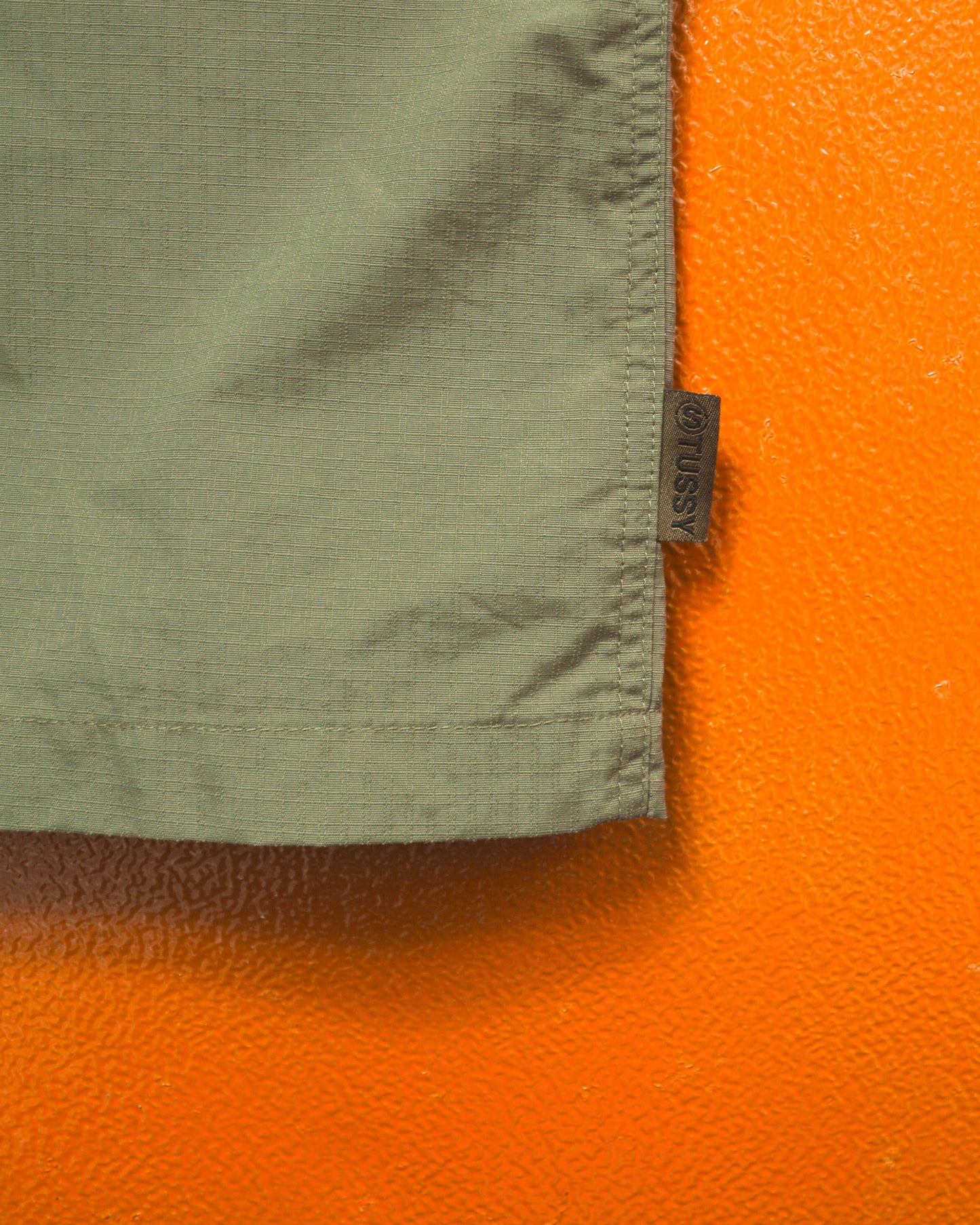 Stussy Olive Surplus Ripstop Zip Up Shirt (L)