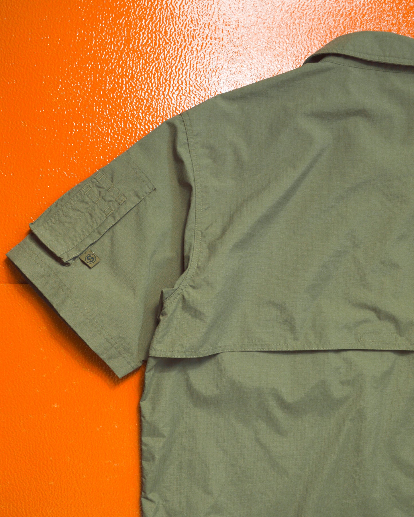 Stussy Olive Surplus Ripstop Zip Up Shirt (L)