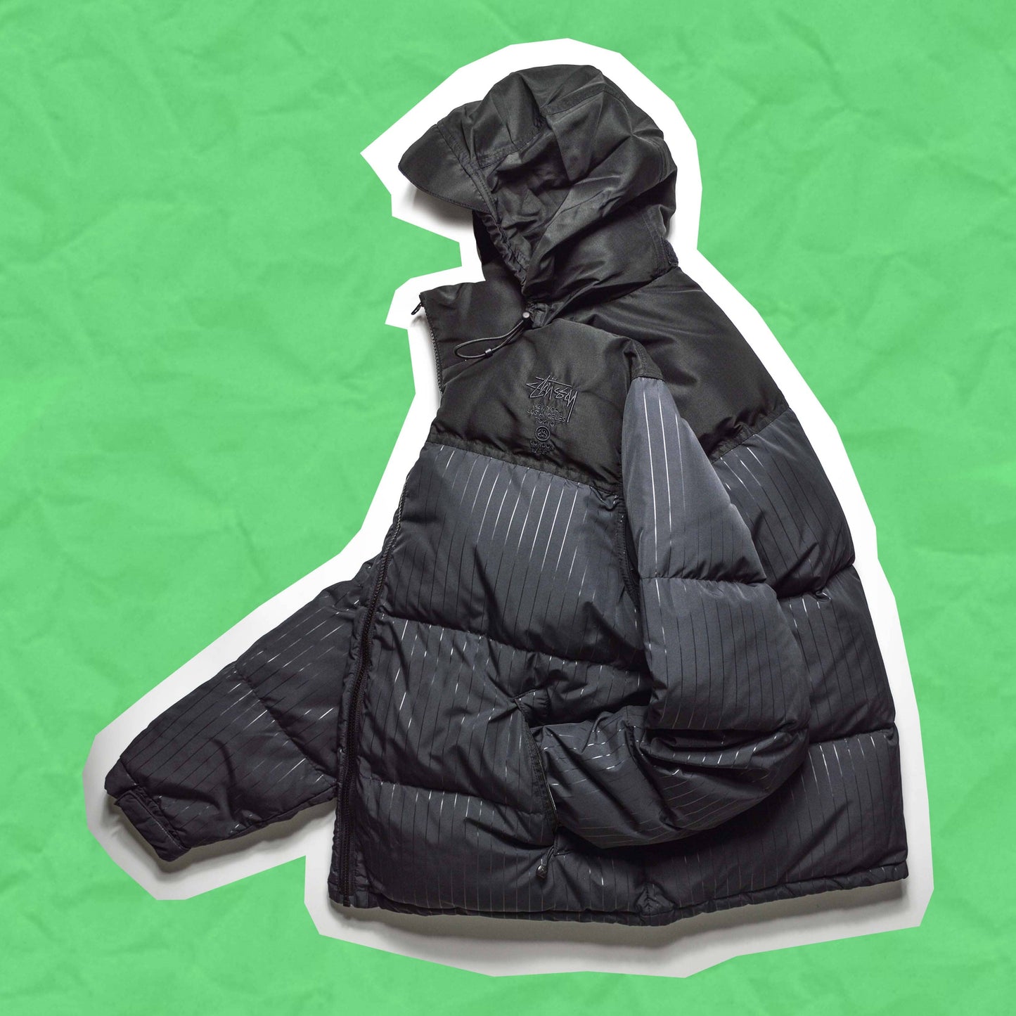 Stussy Pinstriped Two Tone Puffer Jacket (M)