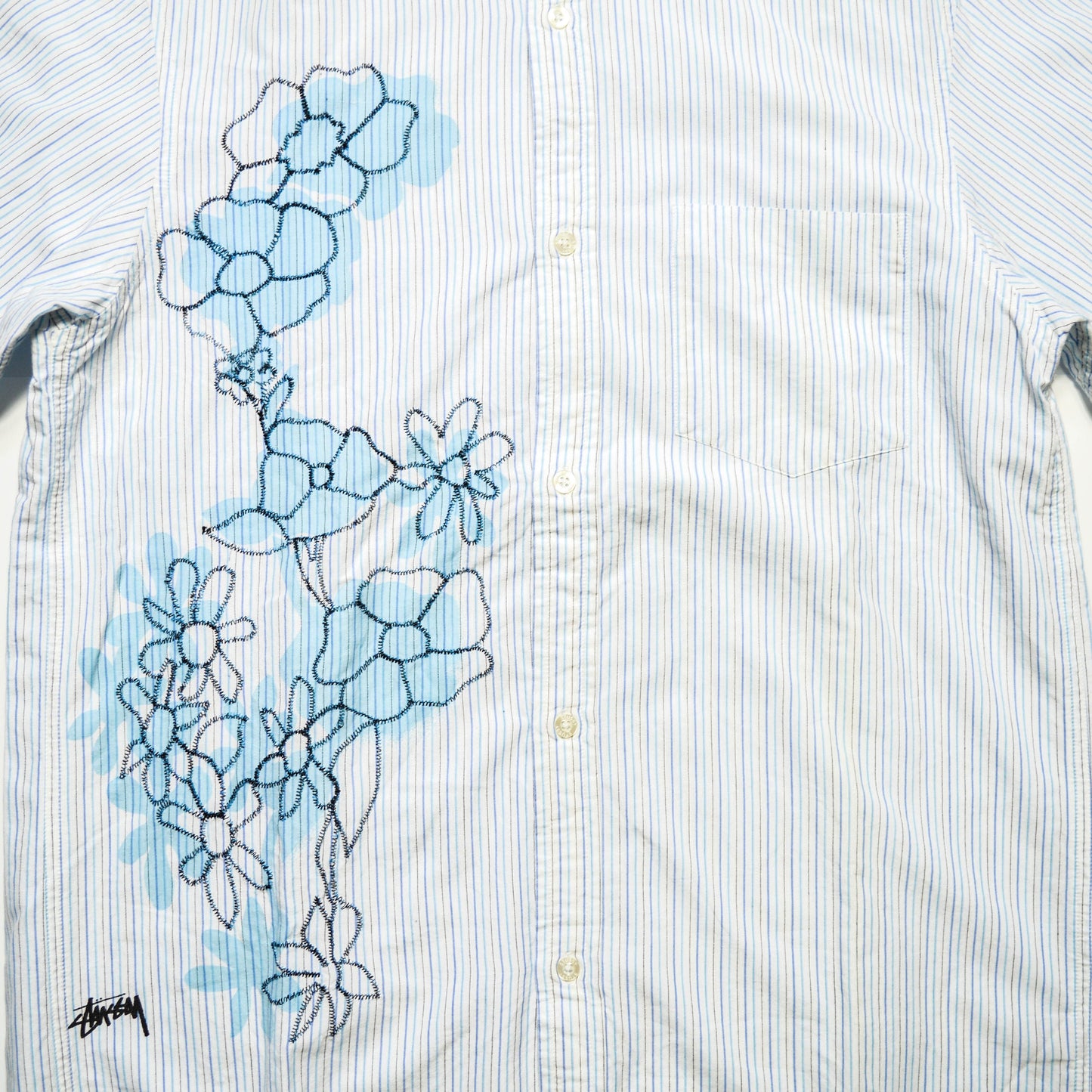 Stussy Striped Flowers Shirt (~L~)