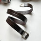 Deep Brown Crocodile Skin Style Leather Patent  Belt (33~36)