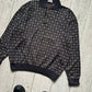 80s Pattern Elbow Panel Knit  Jumper  (M~L)