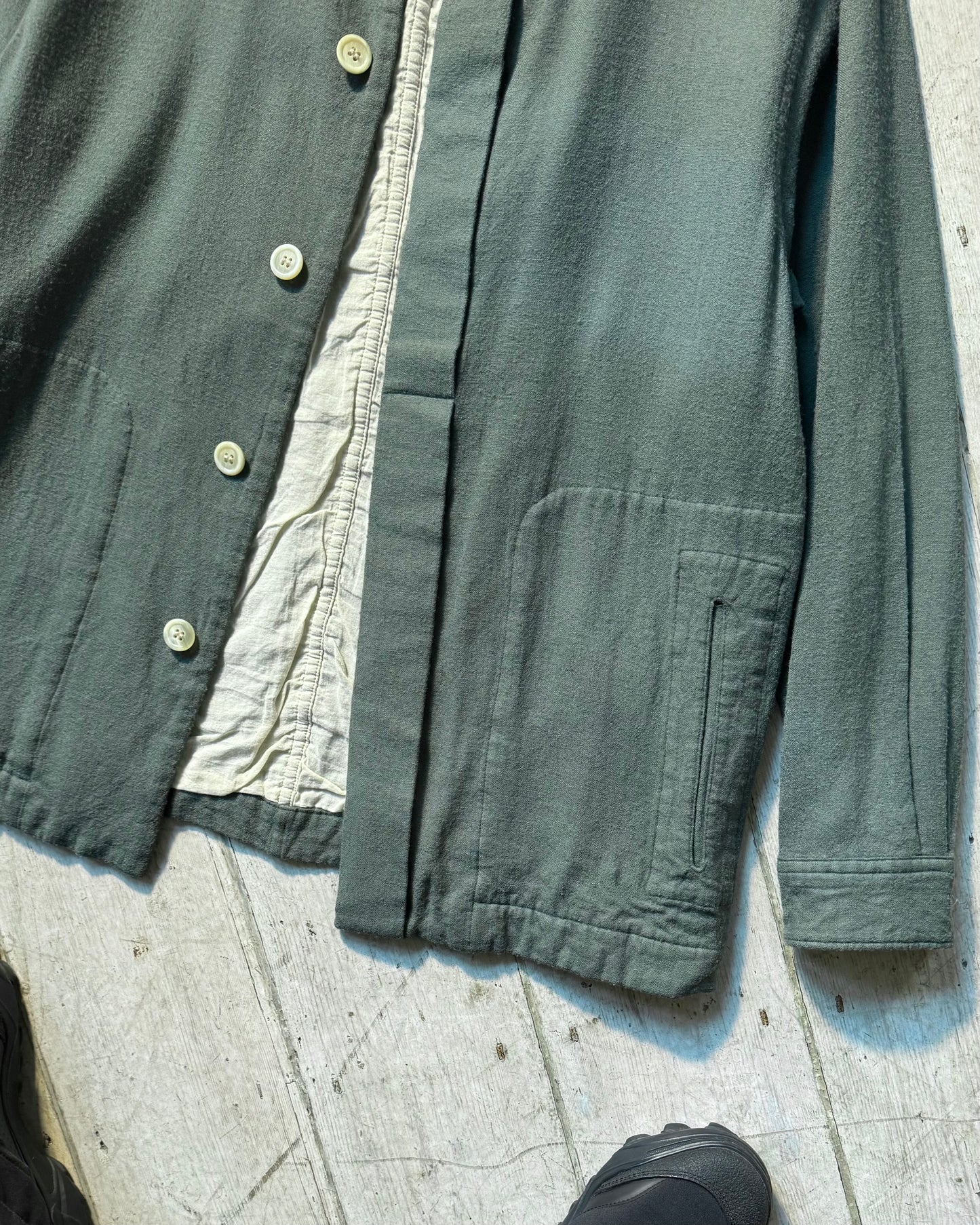 1996 Muted Grey Green  Hidden Placket Jacket (~L~)