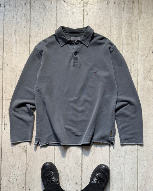 90s Washed Process Grey Rugby / Polo Jumper (~M~)