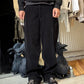 Black Corduroy Cargo Pocket Pants  (32~34)