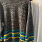 80s Abstract Noisy Grey / Striped Knit Jumper (M~L)