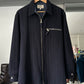 Early 2000s Tonal Textured Striped  Lined Zip Up Navy Overshirt Shirt  (~L~)