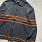 Early 2000s Grey Orange Striped  Zip Up Knit (~L~)