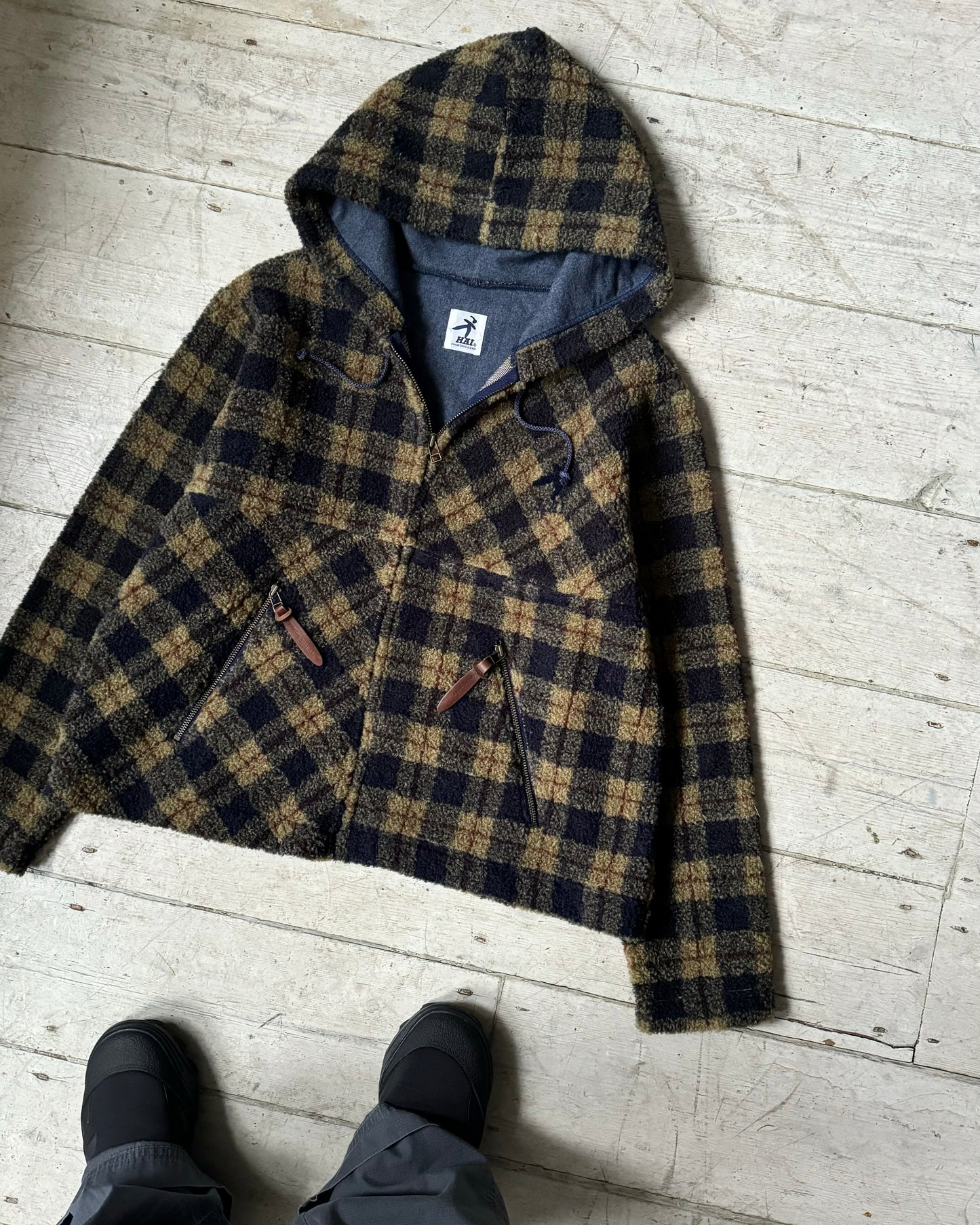 Plaid Fleece Zip Up Jacket (~S~)