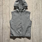 Grey Hooded Snap Down Lightly Padded Minimal Vest (~S~)