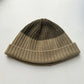 Two Tone Brown / Khaki Red Tab Beanie Hat