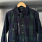 2005 Cargo Patch Pocket Panel Green Navy Plaid Shirt  (~M~)