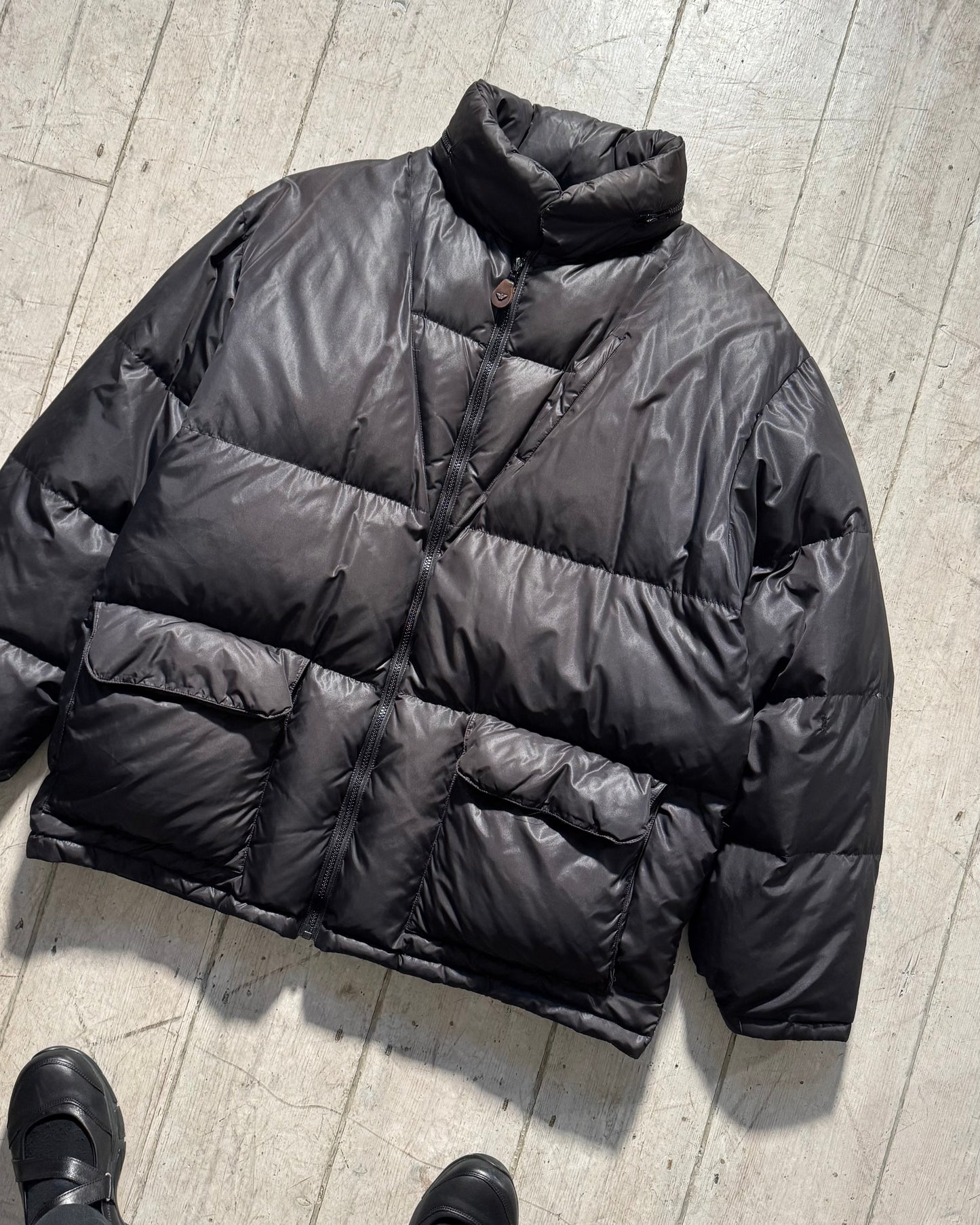 90s Black Puffer Jacket (~XL~ )