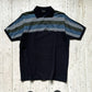 2006 Woven Panel Striped Polo Shirt / Top (S~M)