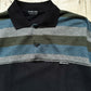 2006 Woven Panel Striped Polo Shirt / Top (S~M)