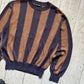 Summer 1991 Linen Rayon Blend Vertical Stripe Knit Sweater / Jumper (~M~)