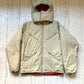 Early 2000s High Neck Beige Cross Pocket Padded Beige Red Jacket (L)