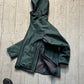 2000s Iridescent Deep Green Fleece Lined Side Zip Technical Jacket (~M~)