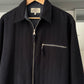 Early 2000s Tonal Textured Striped  Lined Zip Up Navy Overshirt Shirt  (~L~)