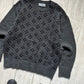 1995 Grey Argyle Pattern Front Knit Jumper  (M~L)