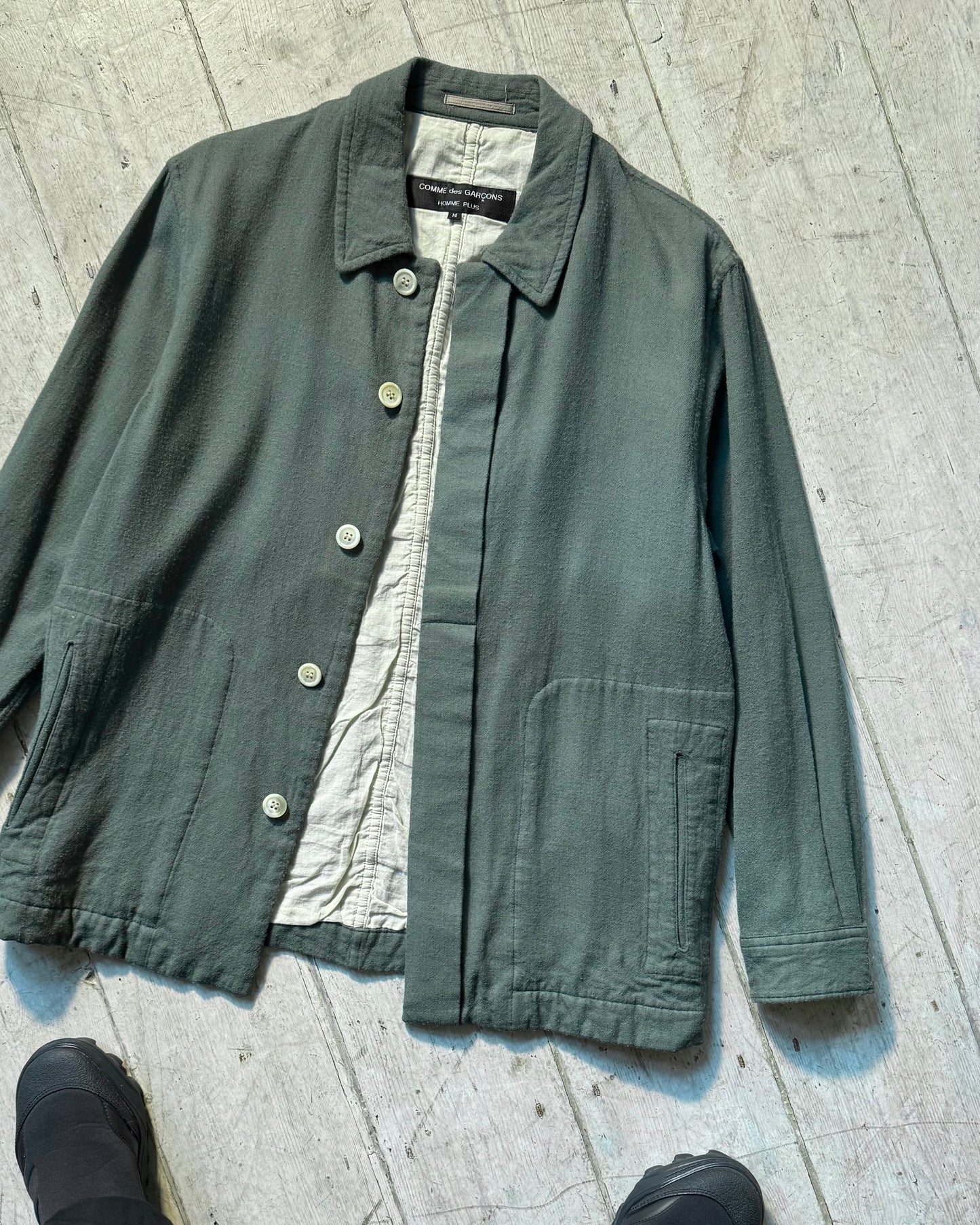 1996 Muted Grey Green  Hidden Placket Jacket (~L~)