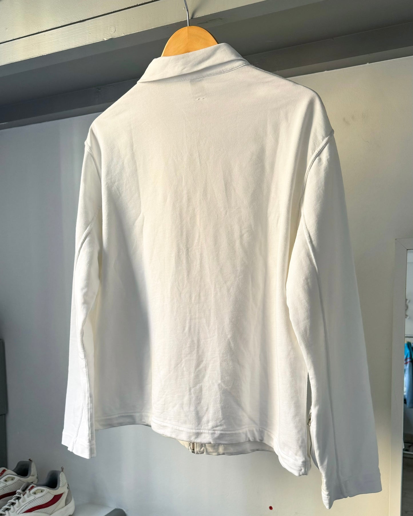 SS2000 Relax White Multi-pocket Zip Up Lightweight Sweatshirt (M~L)