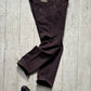 2000s Burgundy / Wine Red Tonal Jacquard Striped Pants  (34~37)