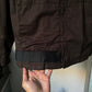 Early 2000s Brown Asymmetrical Waist Panel Zip Up Jacket (~M~)