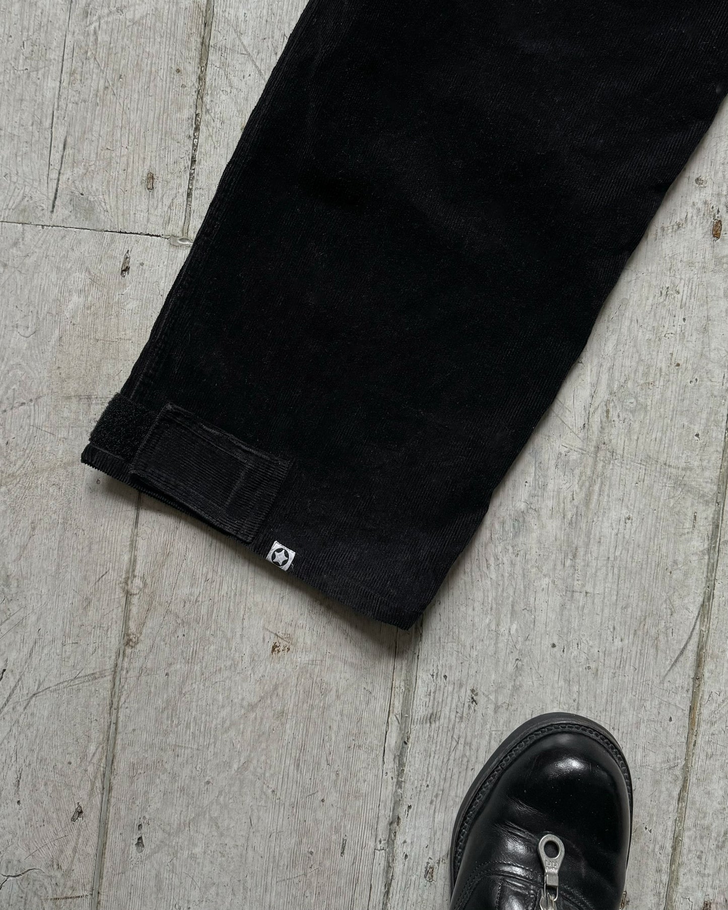 Black Corduroy Cargo Pocket Pants  (32~34)