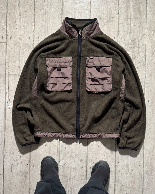 Nylon Cargo Panelled Olive Brown Fleece (~L~)