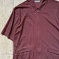 90s Mesh Burgundy Zip Up Shirt  (~M~)