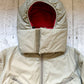 Early 2000s High Neck Beige Cross Pocket Padded Beige Red Jacket (L)