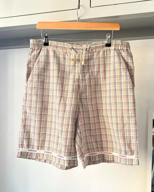 Iceberg Seersucker Plaid Shorts (32~34)