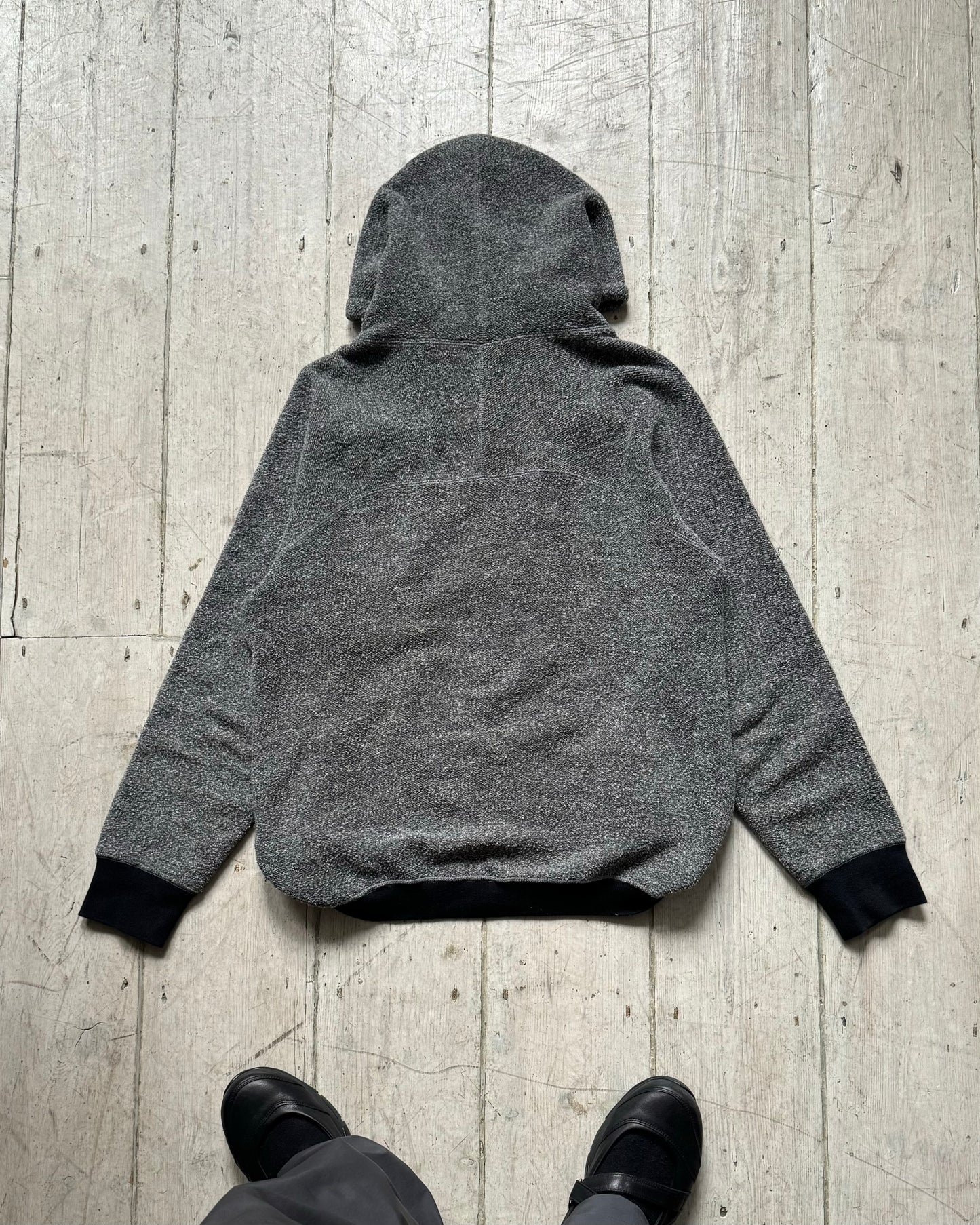 2009 Exaggerated Kangaroo Looped Ribbing Panelled Hoody  (S)