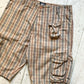 Beige Plaid Multi Pocket Shorts (33-35)