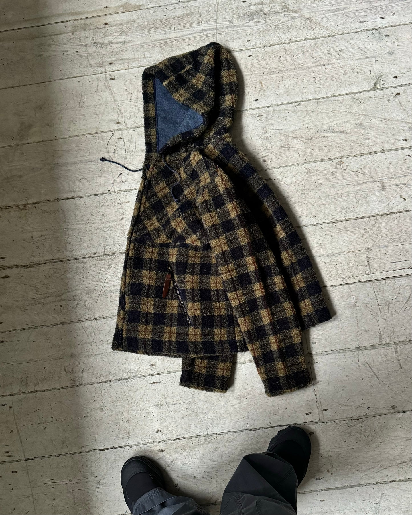 Plaid Fleece Zip Up Jacket (~S~)