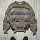 80s  Wavy Beige Striped Knit Jumper (~M~)