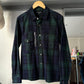 2005 Cargo Patch Pocket Panel Green Navy Plaid Shirt  (~M~)