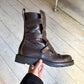 Early 2000s Brown Leather Moto Strap Vibram Boots (EU40 / UK7-7.5)