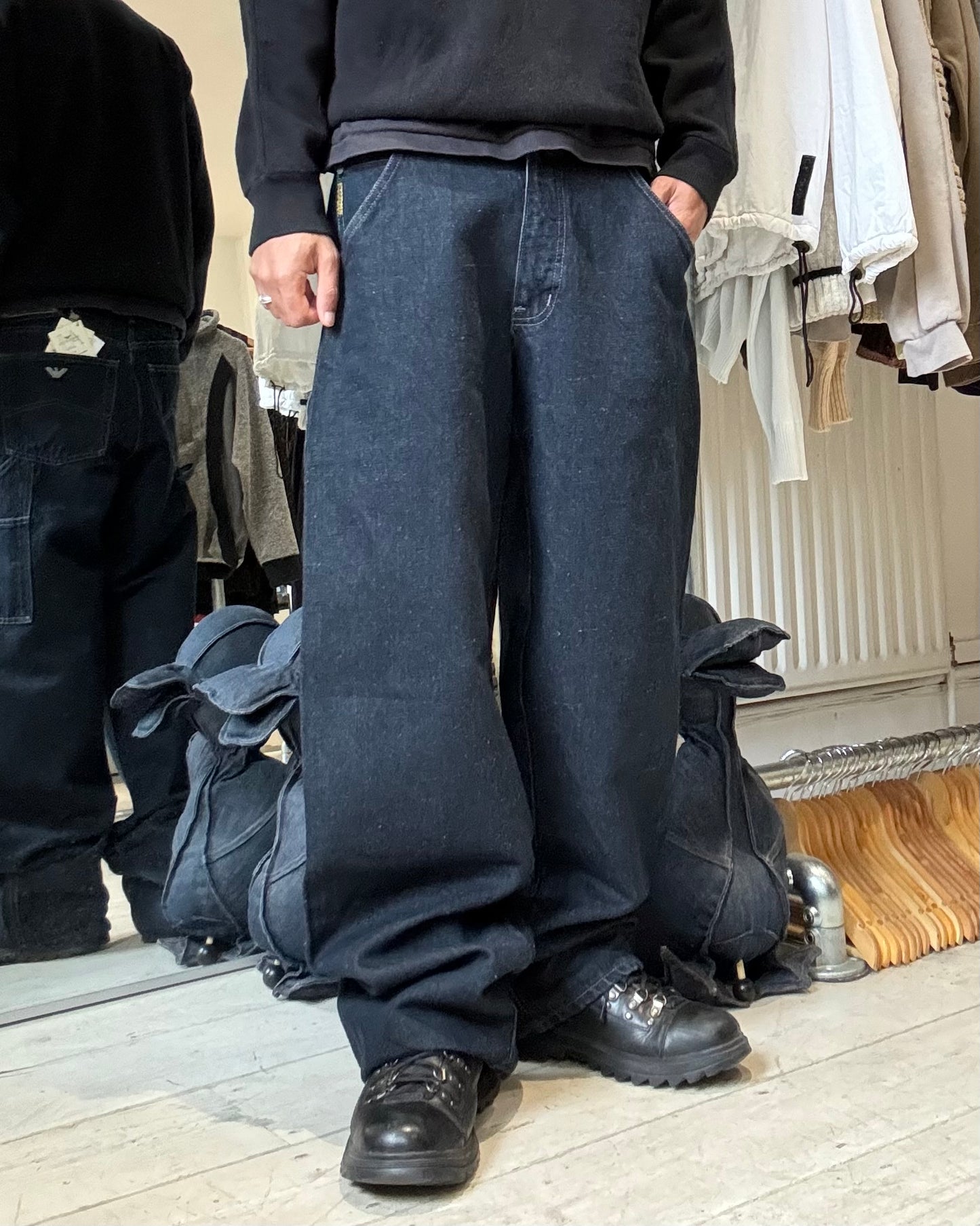 Early 2000s Hemp Dark Wash Navy Carpenter Pants  (~32~)